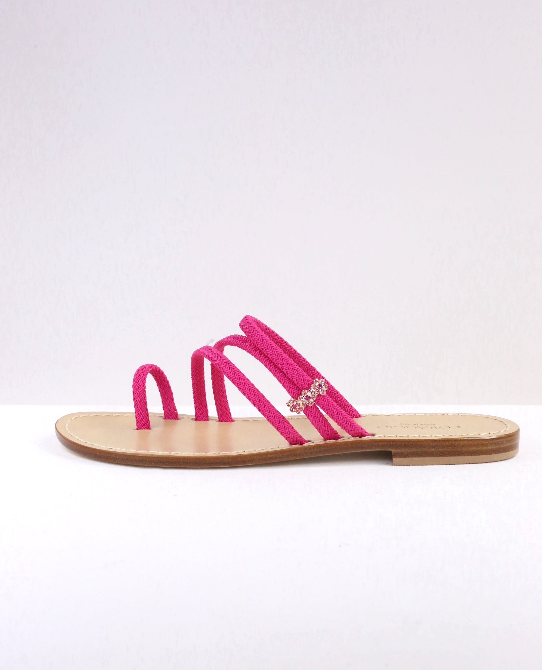 Ciabattina in corda fucsia