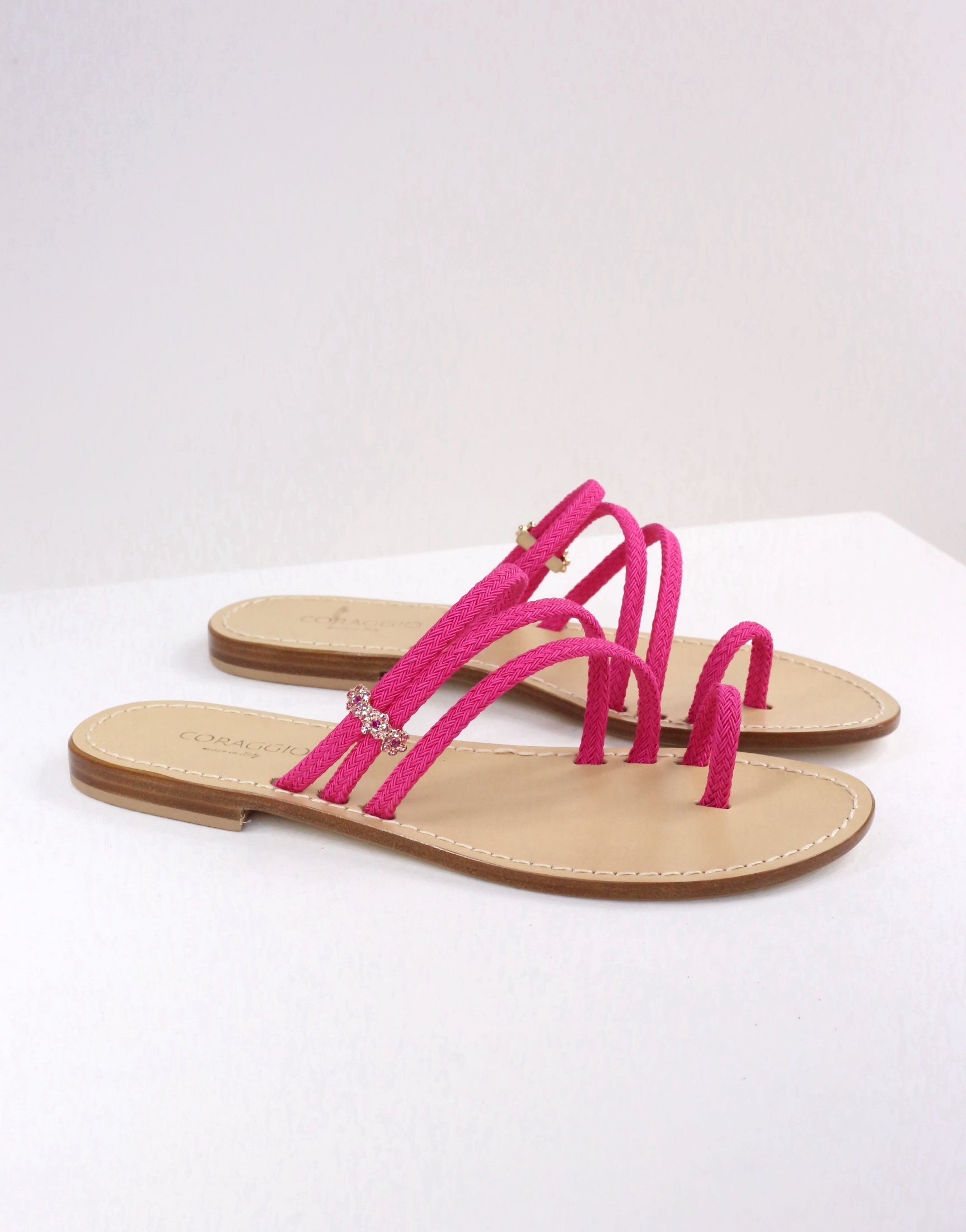 Ciabattina in corda fucsia
