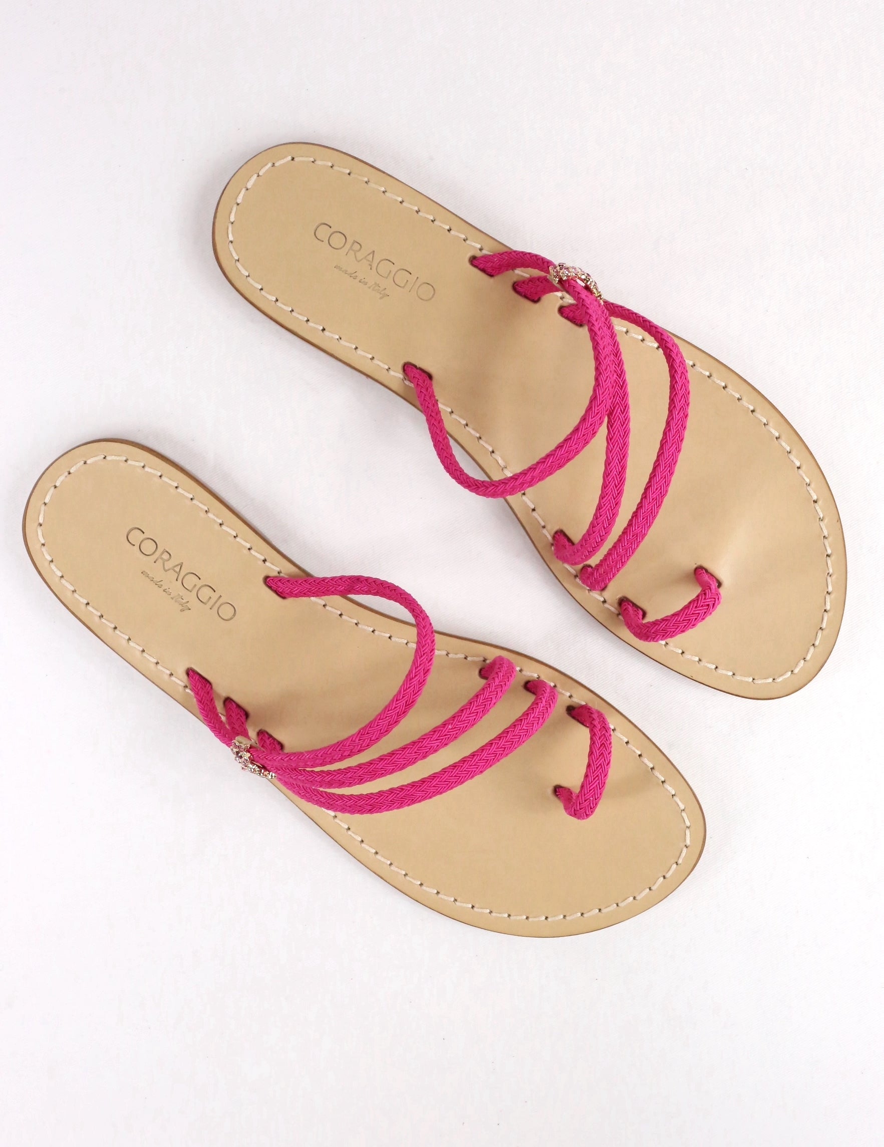 Ciabattina in corda fucsia