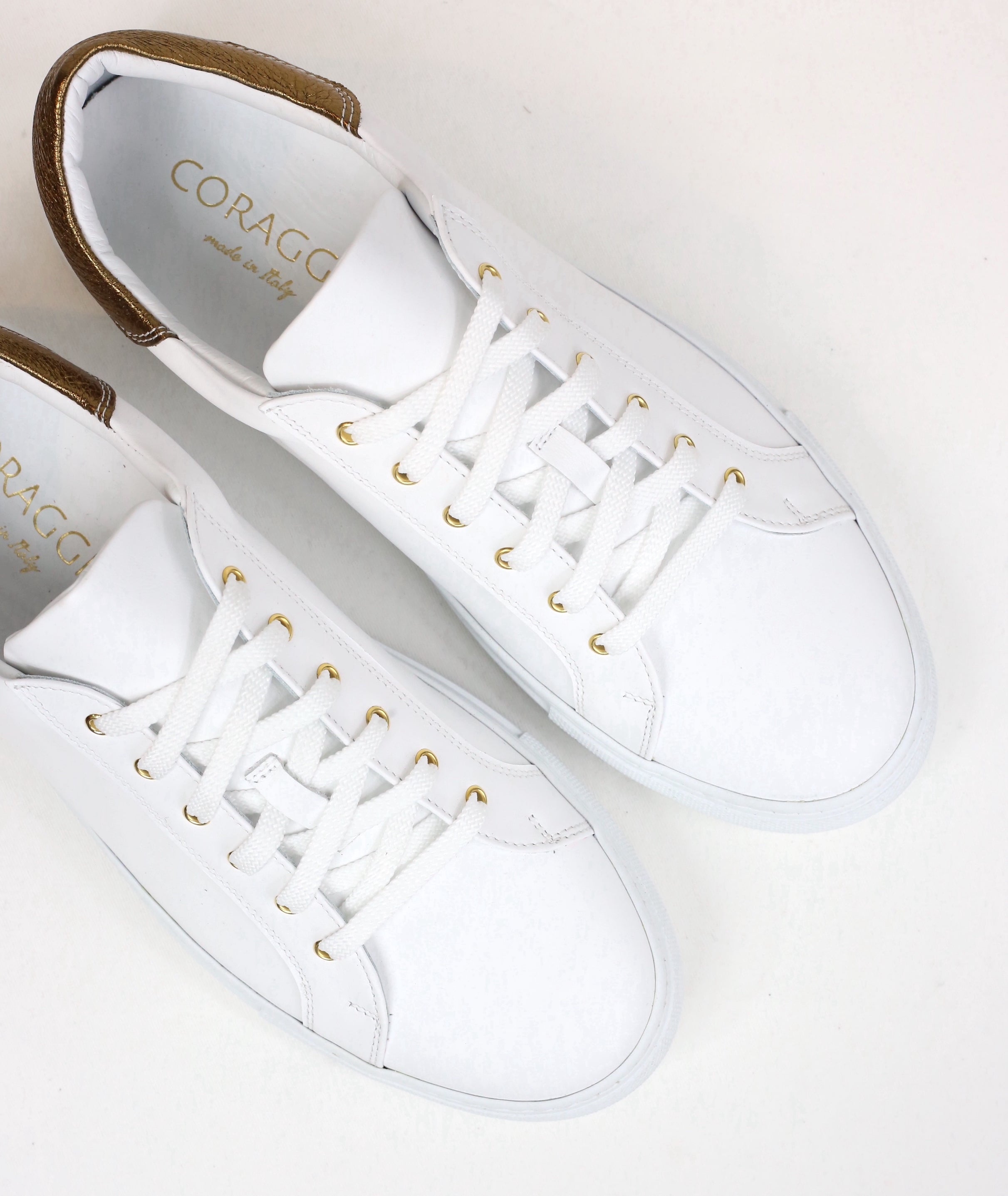 Sneakers Irene dettagli laminati bronzo