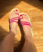 Ciabattina in corda fucsia