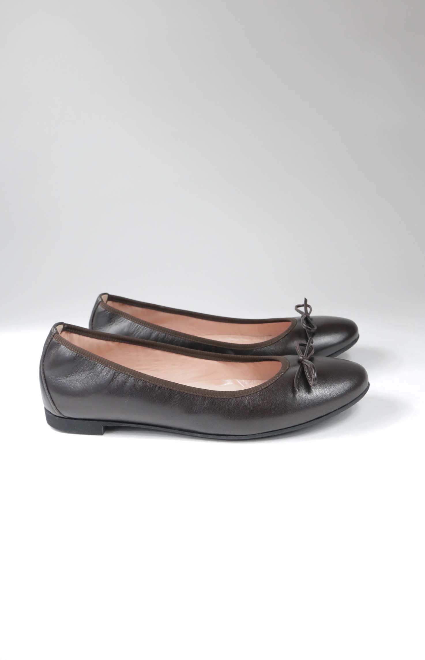 Ballerina in pelle marrone