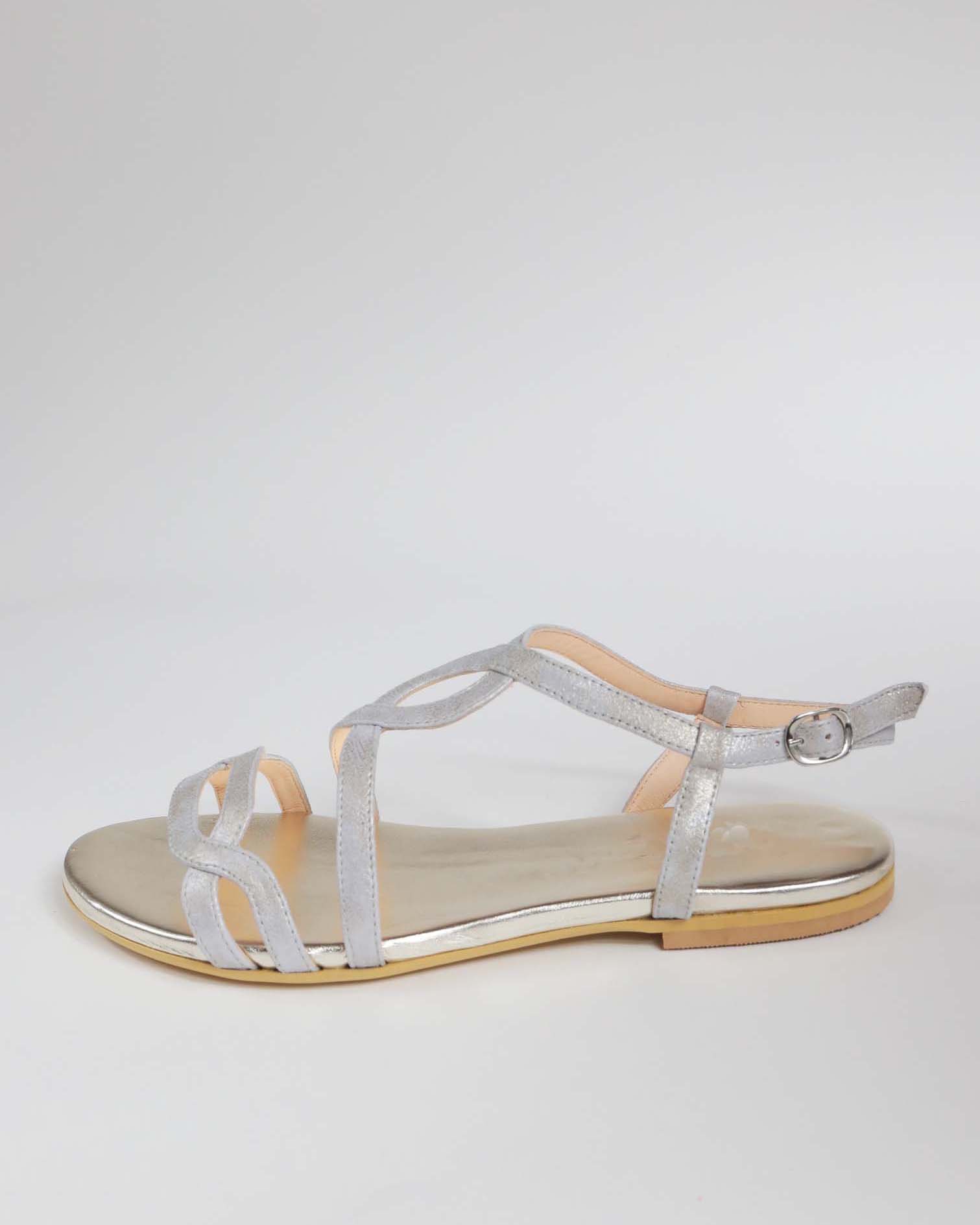 Sandalo Roma argento/beige
