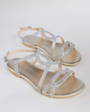 Sandalo Roma argento/beige