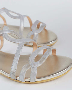 Sandalo Roma argento/beige