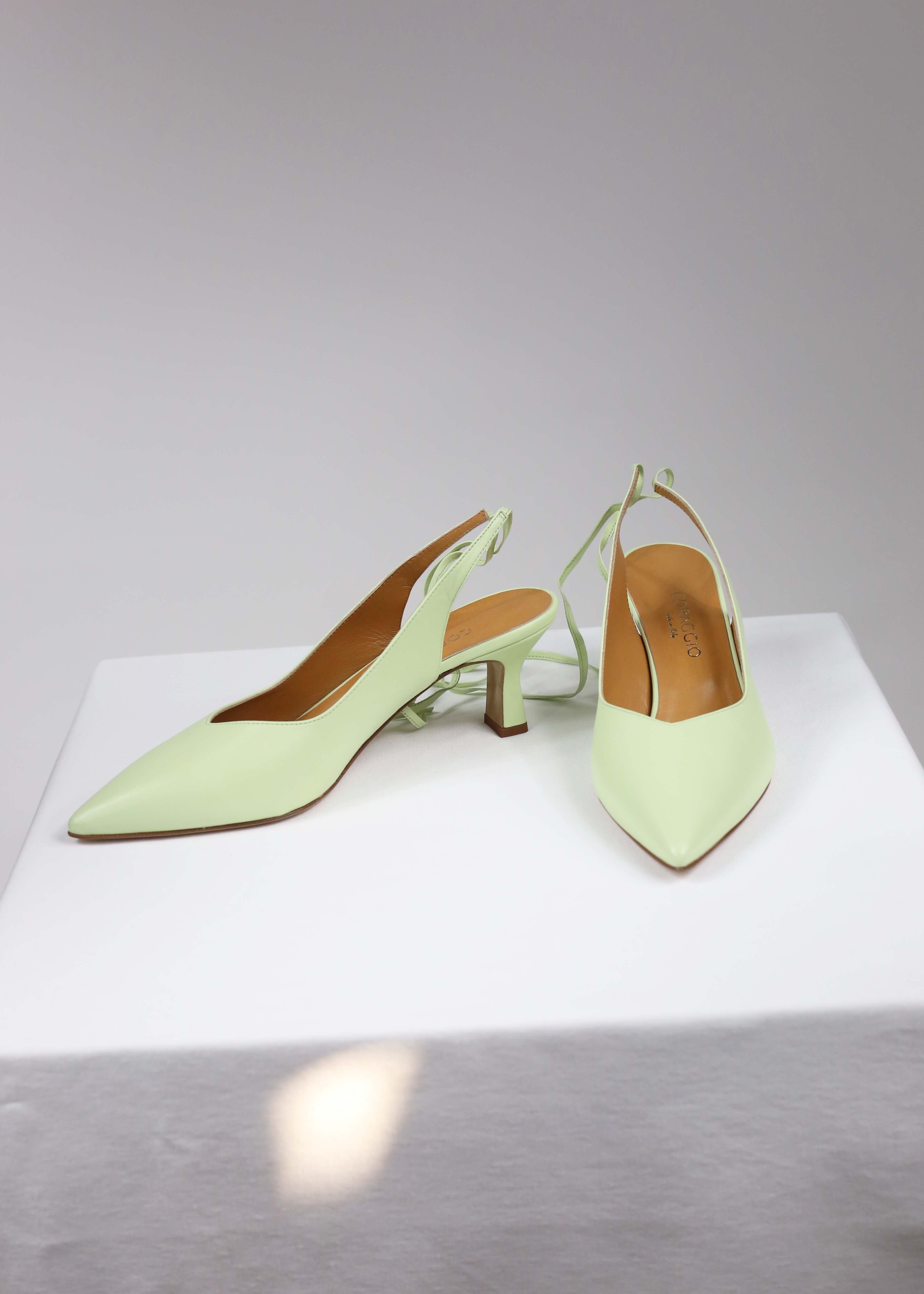 Slingback Valentine lime - ultimo 45