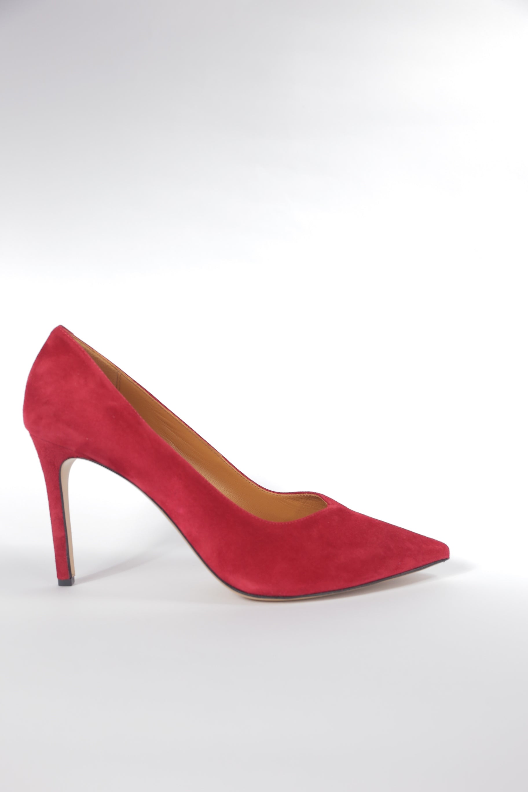 Décolleté Tiziana in camoscio rosso brillante
