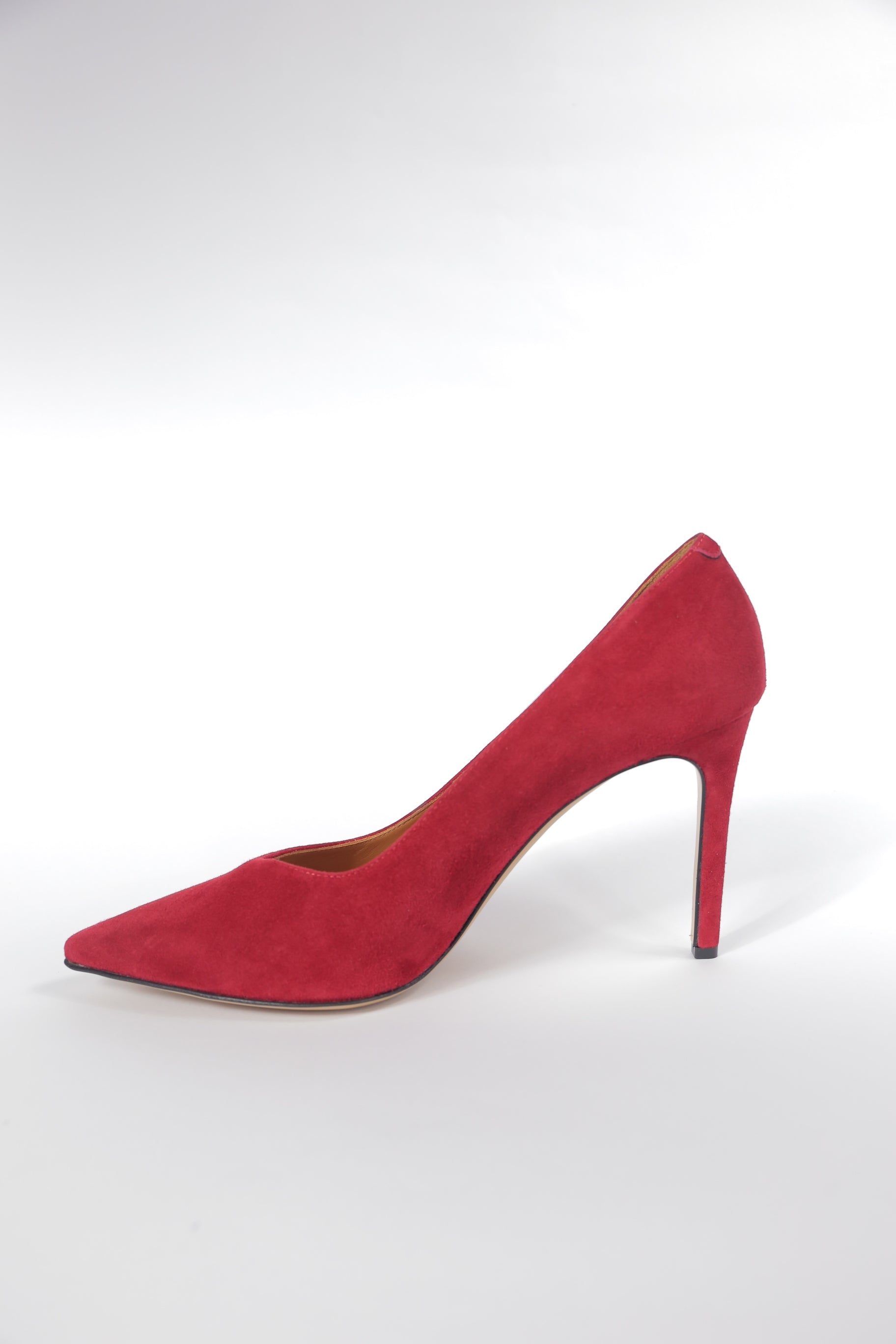 Décolleté Tiziana in camoscio rosso brillante