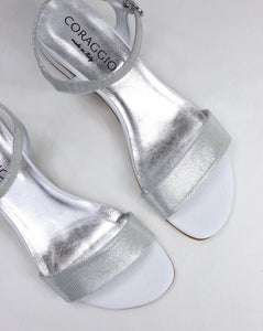 Sandalo Daniela argento e bianco