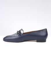 Mocassino Vittoria blu - ultimo 45