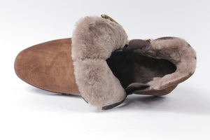 Stivaletto in camoscio con montone interno