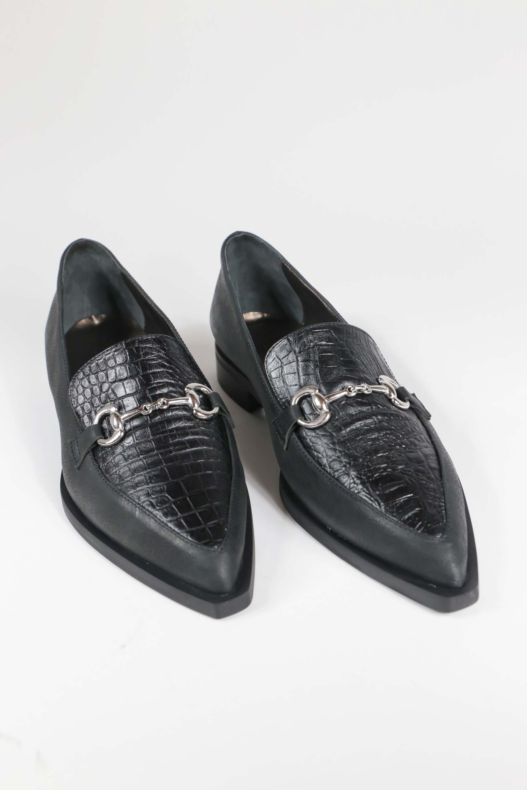 Mocassino Diandra in pelle nera - ultimo 44