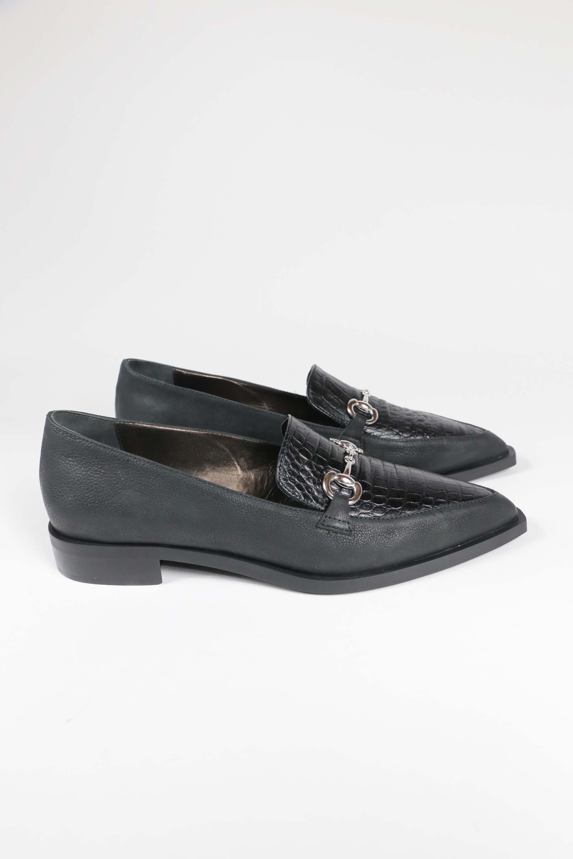 Mocassino Diandra in pelle nera - ultimo 44